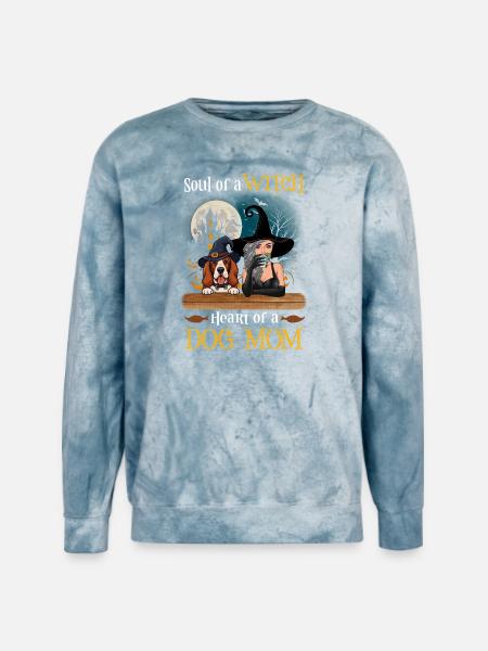 Witch Dog Mom Heart - Unisex Colorblast Crewneck Sweatshirt - ocean