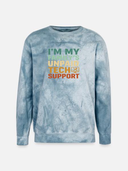Unpaid Tech Support Family - Unisex Colorblast Crewneck Sweatshirt - ocean
