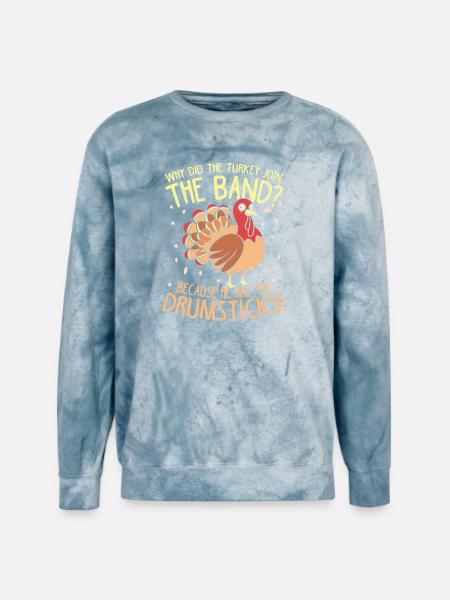 Thanksgiving Turkey Band Drumsticks - Unisex Colorblast Crewneck Sweatshirt - ocean
