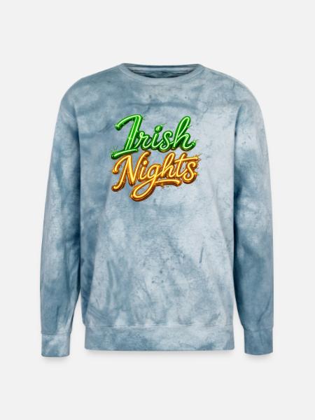 Irish Nights Neon Sign - Unisex Colorblast Crewneck Sweatshirt - ocean