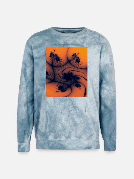 Fractal Flame Swirl - Unisex Colorblast Crewneck Sweatshirt - ocean