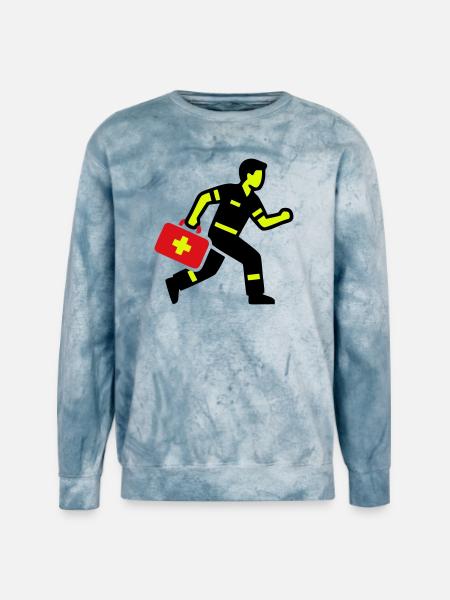Paramedic Running First Aid Kit - Unisex Colorblast Crewneck Sweatshirt - ocean