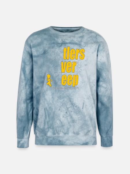 Hustlers Never Sleep - Unisex Colorblast Crewneck Sweatshirt - ocean