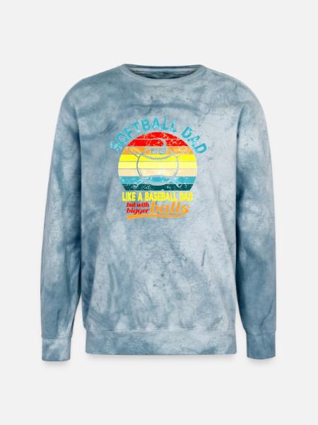 Softball Dad Humor Tee - Unisex Colorblast Crewneck Sweatshirt - ocean
