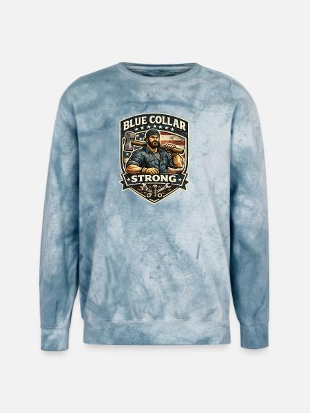 Blue Collar Strong  - Unisex Colorblast Crewneck Sweatshirt - ocean