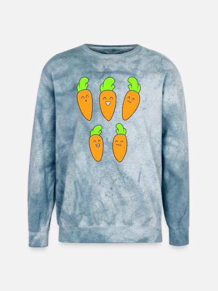 Cute carrot face - Unisex Colorblast Crewneck Sweatshirt - ocean