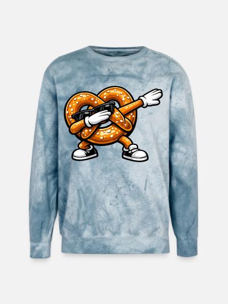 Dabbing Pretzel - Unisex Colorblast Crewneck Sweatshirt - ocean