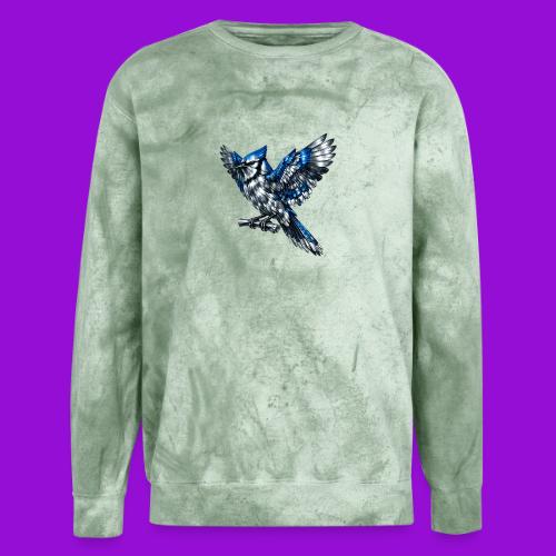 Silver Blue Jay Open Wing Perch - Unisex Colorblast Crewneck Sweatshirt