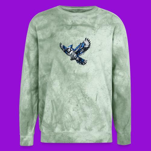 Silver Blue Jay in Flight - Unisex Colorblast Crewneck Sweatshirt