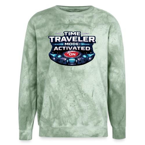 Time Traveler Mode – Futuristic Neon Sci-Fi Tee - Unisex Colorblast Crewneck Sweatshirt