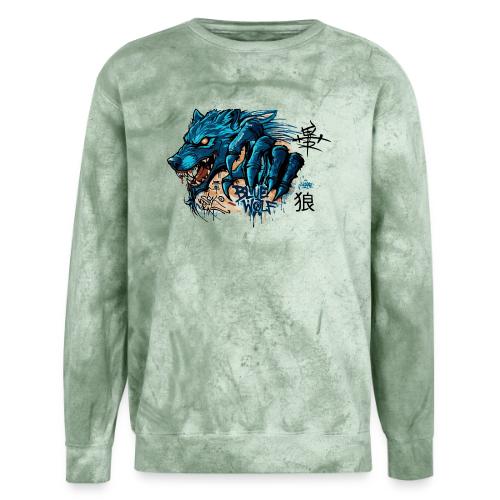 Blue Wolf Graffiti Street Art - Unisex Colorblast Crewneck Sweatshirt