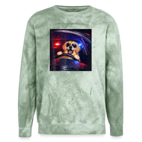 Funny Police Golden Retriever Meme Tee - Unisex Colorblast Crewneck Sweatshirt