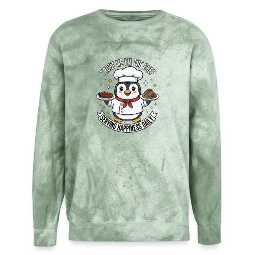 cute Penguin Chef-Funny Cartoon Daily Happiness - Unisex Colorblast Crewneck Sweatshirt