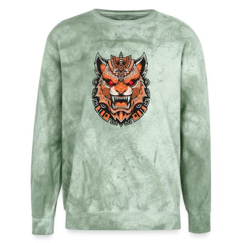 Tribal Demon Wolf Mask - Unisex Colorblast Crewneck Sweatshirt