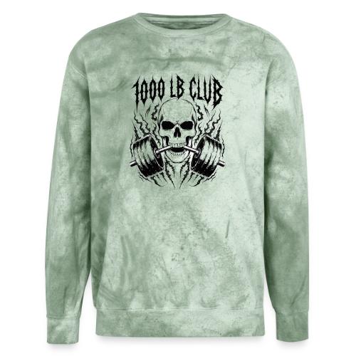 1000 LB Club Skull Barbell Powerlif - Unisex Colorblast Crewneck Sweatshirt