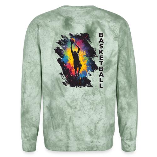High Energy Basketball Paint Splatter Art - Unisex Colorblast Crewneck Sweatshirt