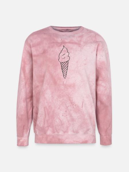Minimal Ice Cream Cone Line Art - Unisex Colorblast Crewneck Sweatshirt - clay