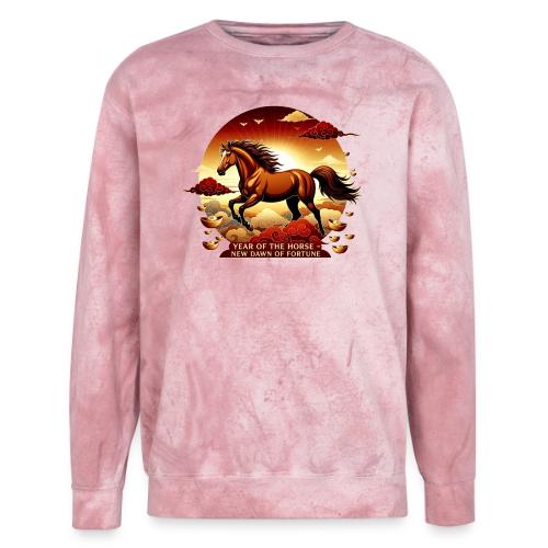Year of the Horse Sunrise T Shirt, Lunar New Year - Unisex Colorblast Crewneck Sweatshirt
