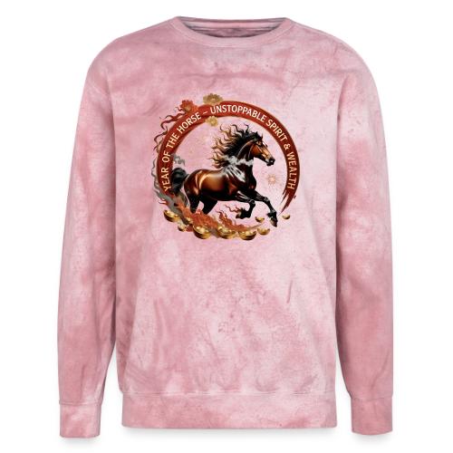 Year of the Horse Fiery Spirit T Shirt, Lunar New - Unisex Colorblast Crewneck Sweatshirt