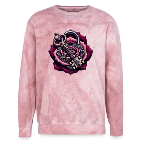 You Hold the Key to My Heart Rose Lock T-Shirt - Unisex Colorblast Crewneck Sweatshirt
