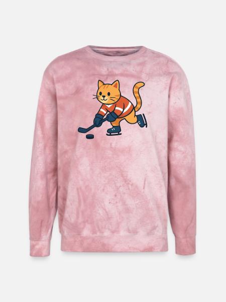 Ice Hockey Cat - Unisex Colorblast Crewneck Sweatshirt - clay
