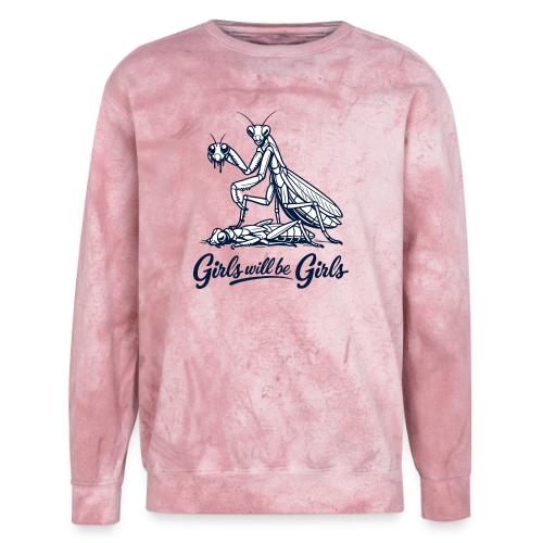 Girls Will Be Girls Praying Mantis Humor - Unisex Colorblast Crewneck Sweatshirt