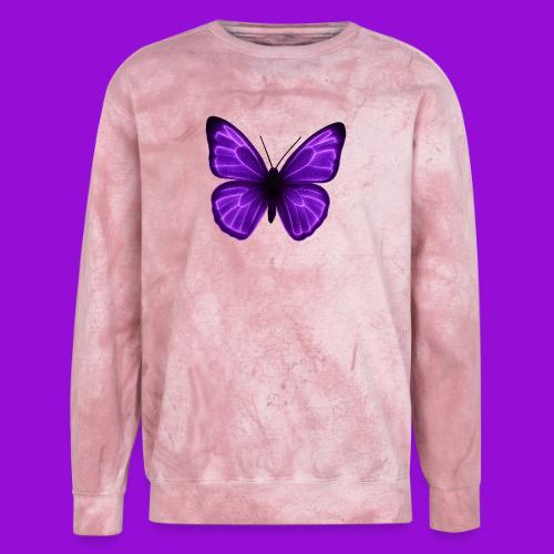 Neon Purple Butterfly - Unisex Colorblast Crewneck Sweatshirt