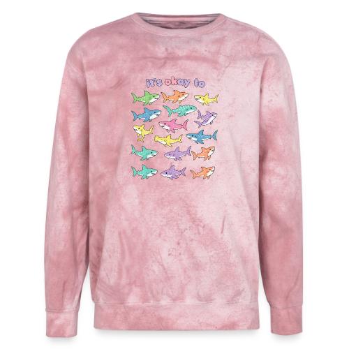 It’s Okay To – Cute Pastel Shark - Unisex Colorblast Crewneck Sweatshirt