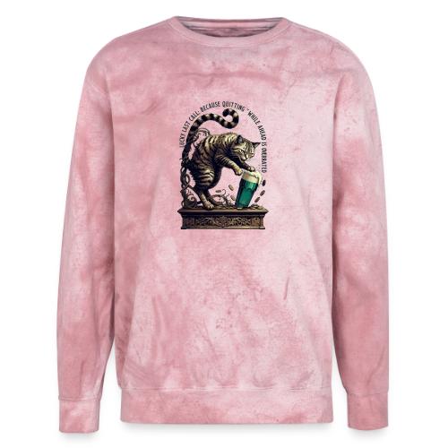 Lucky Last Call Cat Graphic Tee - Unisex Colorblast Crewneck Sweatshirt