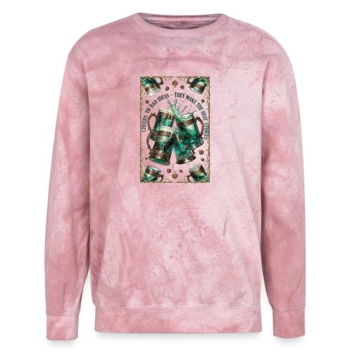 Cheers to Bad Ideas Tankards Graphic Tee - Unisex Colorblast Crewneck Sweatshirt