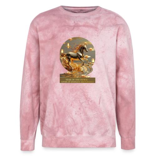 Year of the Horse Abundance T Shirt, Lunar NY Gift - Unisex Colorblast Crewneck Sweatshirt