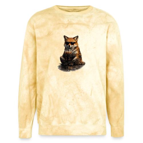 Cool Red Fox Wearing Sunglasses Drinking Coffee - Unisex Colorblast Crewneck Sweatshirt