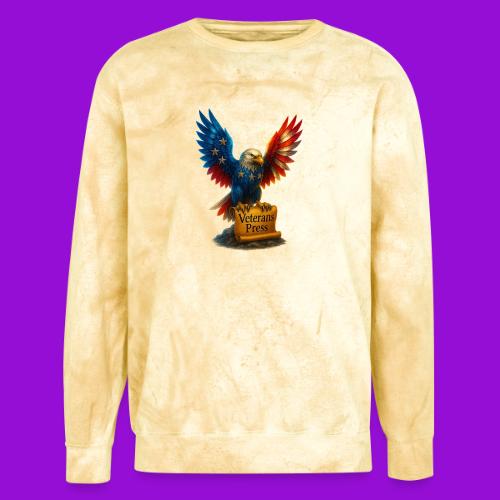 Veterans Press & Bald Eagle Flag 2 Print Set - Unisex Colorblast Crewneck Sweatshirt