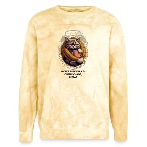 Powered by Sarcasm Cat Tee - Unisex Colorblast Crewneck Sweatshirt