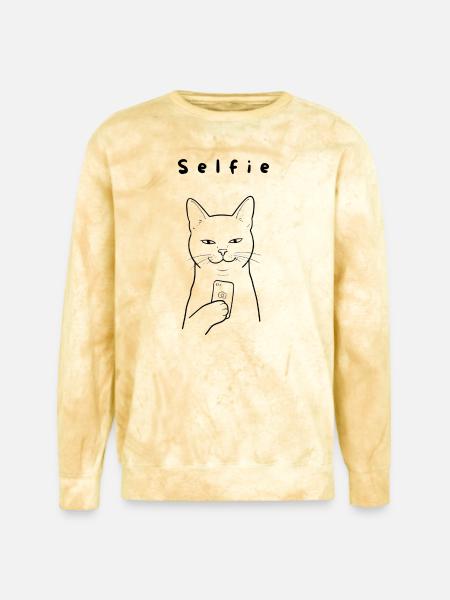 Selfie gato - Unisex Colorblast Crewneck Sweatshirt - citrine