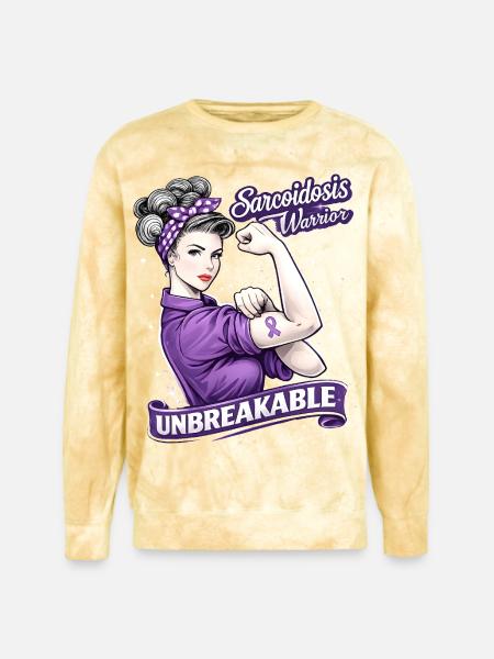 Sarcoidosis Warrior Unbreakable - Unisex Colorblast Crewneck Sweatshirt - citrine