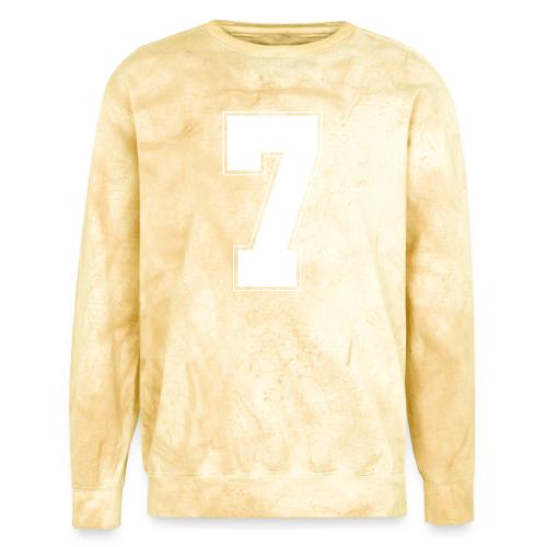 White Number 7 – Varsity Font - Unisex Colorblast Crewneck Sweatshirt