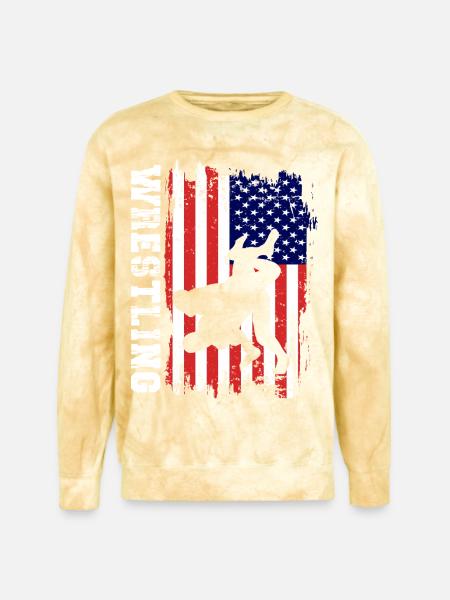 Wrestling - Unisex Colorblast Crewneck Sweatshirt - citrine