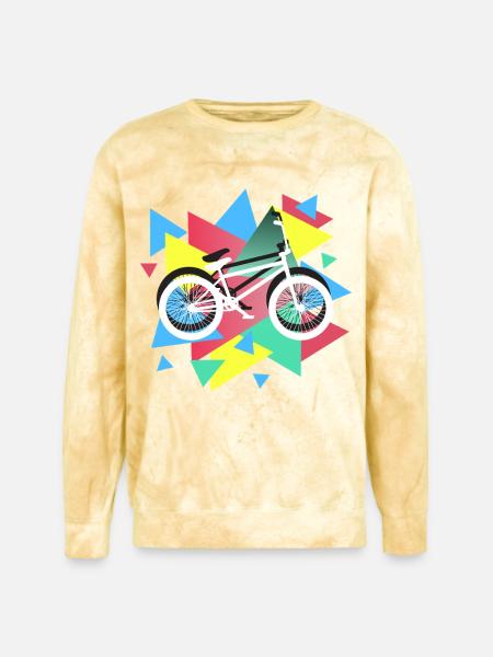 BMX Biking Geometric - Unisex Colorblast Crewneck Sweatshirt - citrine