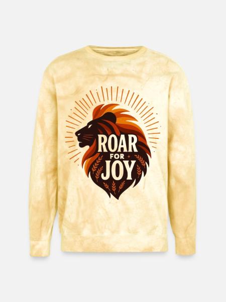 Roar for Joy Lion Emblem - Unisex Colorblast Crewneck Sweatshirt - citrine