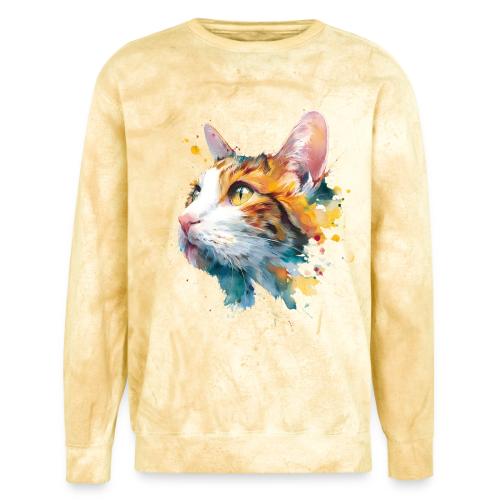 Cat: Feline Ink Burst - Unisex Colorblast Crewneck Sweatshirt