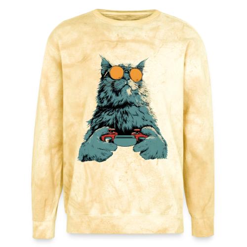 Cat: Fluff Mode On - Unisex Colorblast Crewneck Sweatshirt