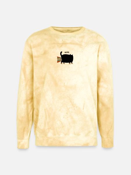 Black Cat Nope - Unisex Colorblast Crewneck Sweatshirt - citrine