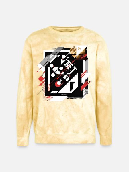 Geometric Grid Collage on Black - Unisex Colorblast Crewneck Sweatshirt - citrine
