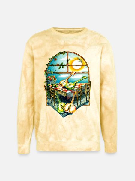 Rustic Sunrise Kitchen Scene - Unisex Colorblast Crewneck Sweatshirt - citrine