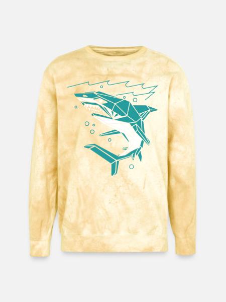 Polygon Shark - Unisex Colorblast Crewneck Sweatshirt - citrine