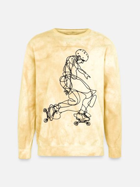 Roller Skater Drawing - Unisex Colorblast Crewneck Sweatshirt - citrine