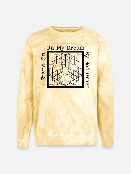 On My Dream Fractal Web - Unisex Colorblast Crewneck Sweatshirt - citrine