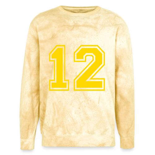 Number 12 in a classic athletic collegiate font - Unisex Colorblast Crewneck Sweatshirt