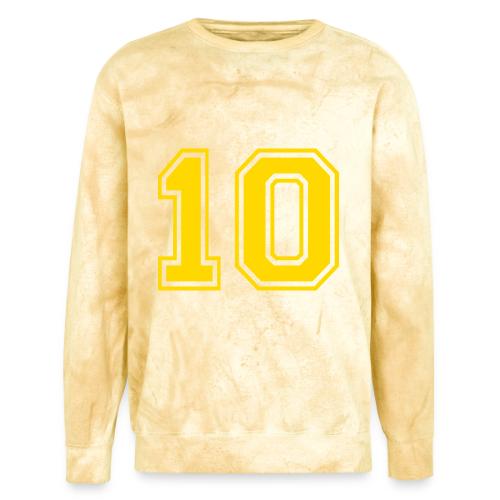 Number 10 in a classic athletic collegiate font - Unisex Colorblast Crewneck Sweatshirt